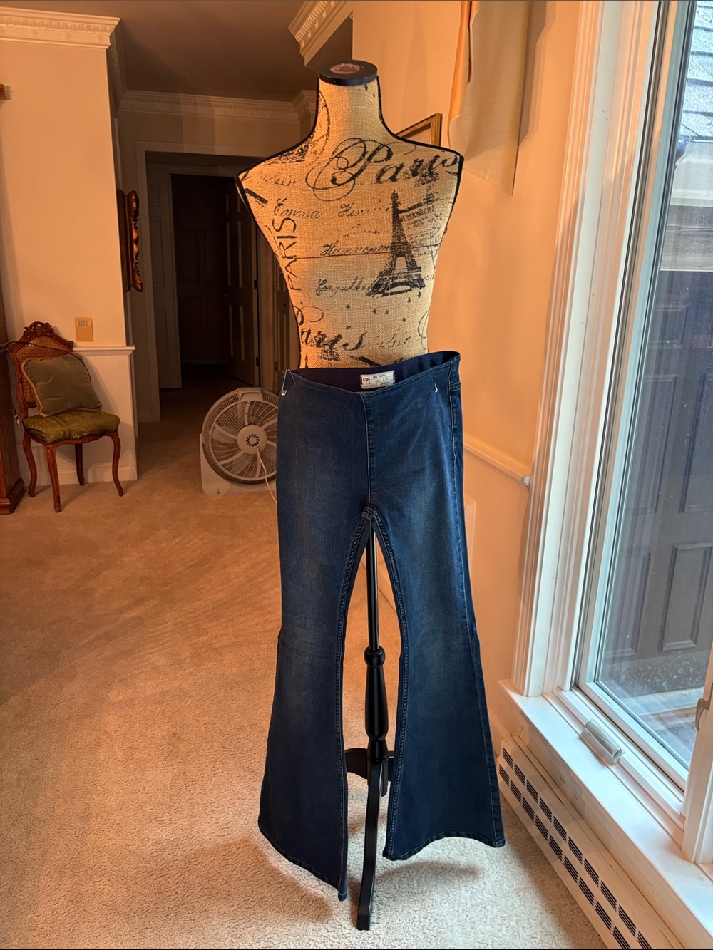 Free People Indigo Flare High-Rise Wide-Leg Jeans